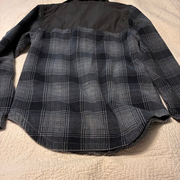 Columbia Jacket Fleece Gray Plaid Sherpa Collar Medium - Picture 6 of 13